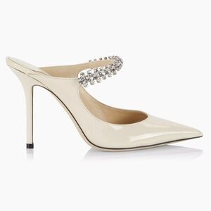 Jimmy Choo  Bing 100MM Embellished Patent Leather Mules